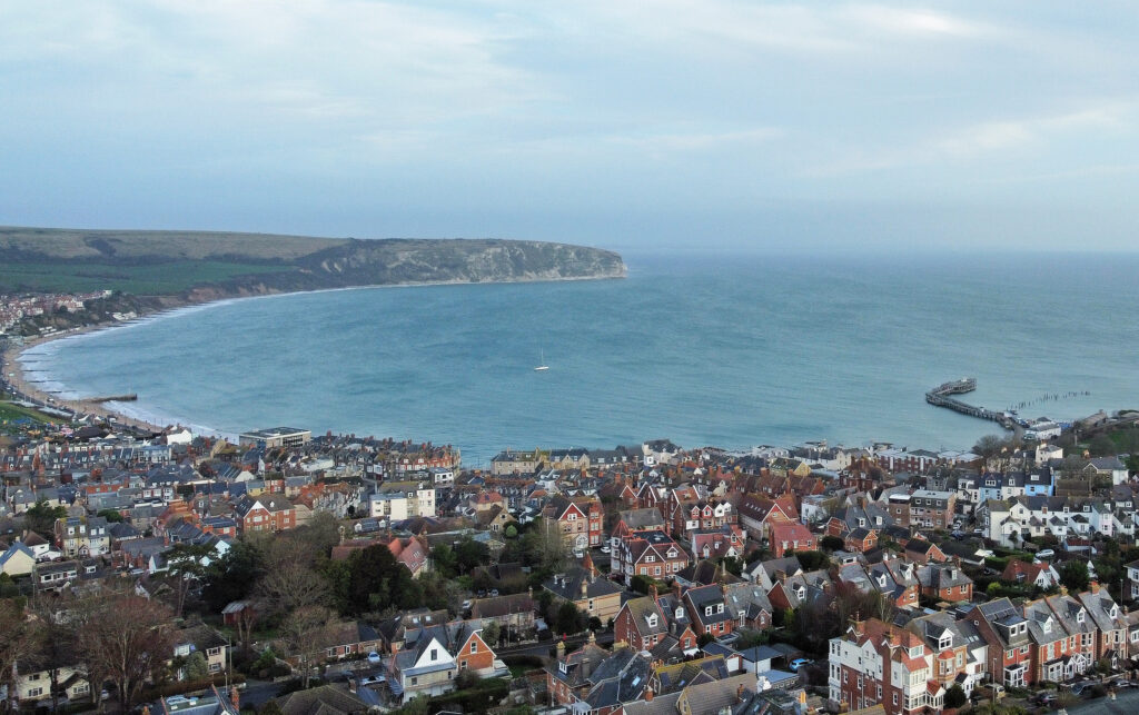 Swanage Bay aerial view