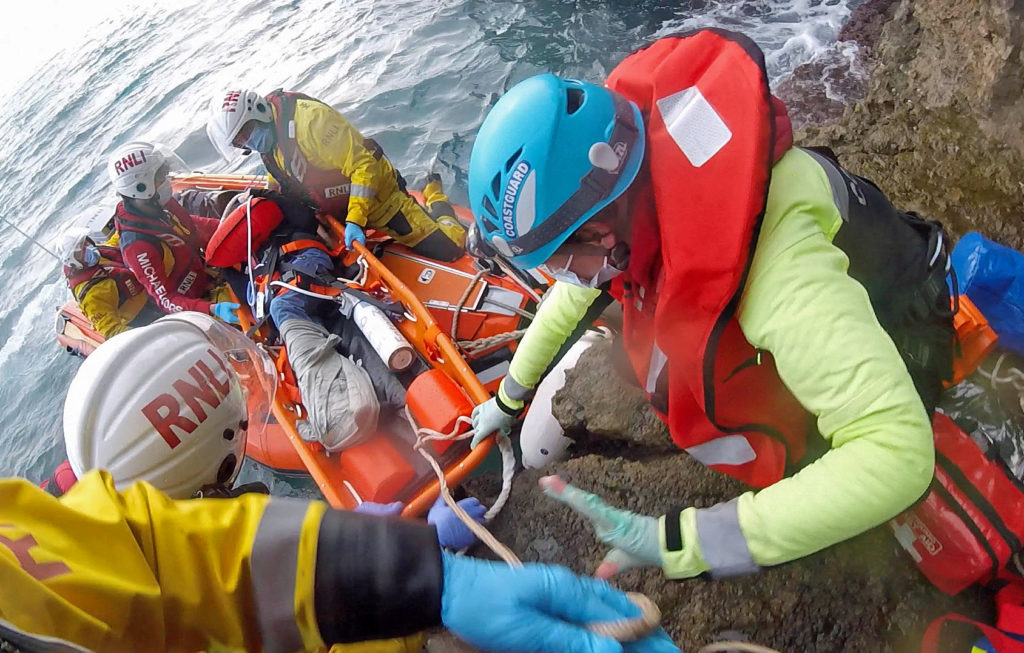 Climber transferred into the inshore lifeboat