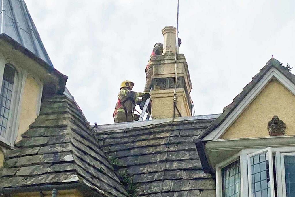 Chimney Fire at Pig on the Beach in Studland