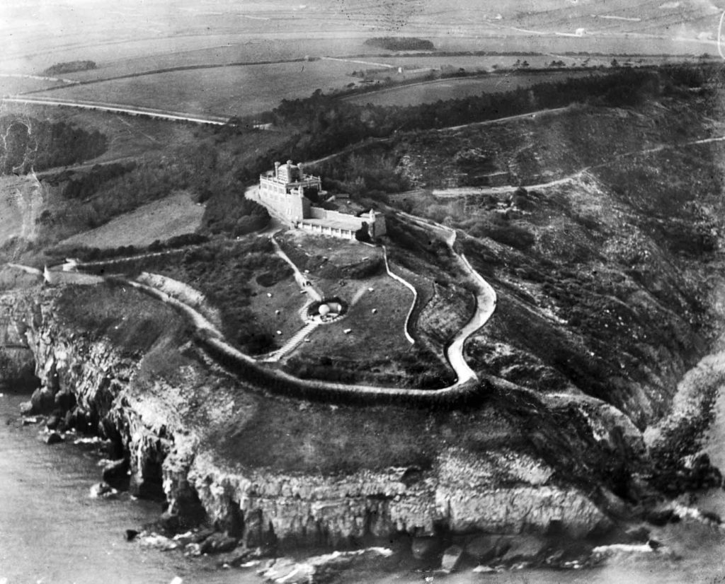 Aerial photo of Durlston Castle 1st April 1920