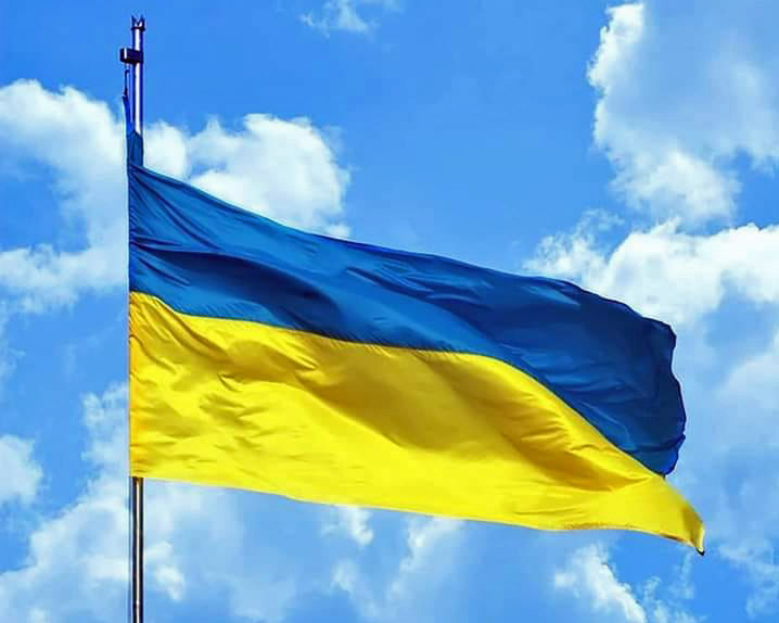 Ukraine flag flying in Swanage