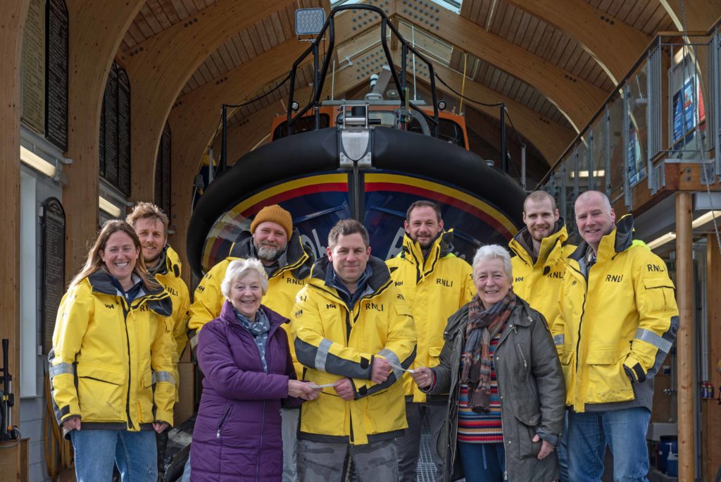 Cheques presented to Swanage Lifeboat crew