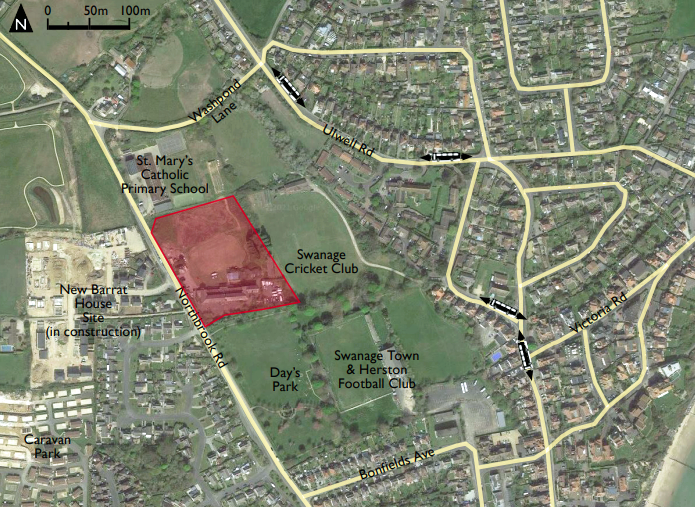 Map of the location of the old grammar school development