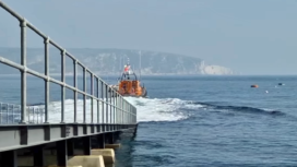 Swanage all weather lifeboat launching