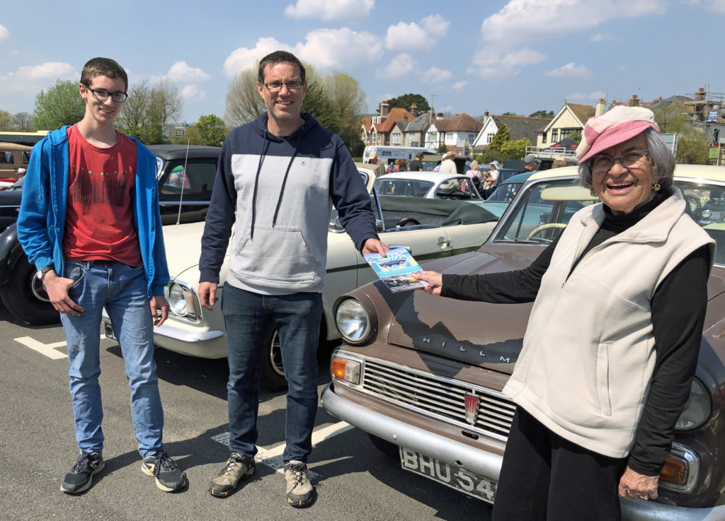 Eddie, Culvin and Jenny at Swanage classic car show