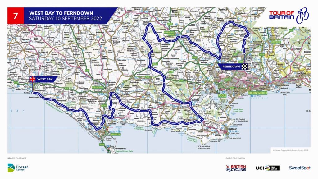 Tour of Britain 2022 map