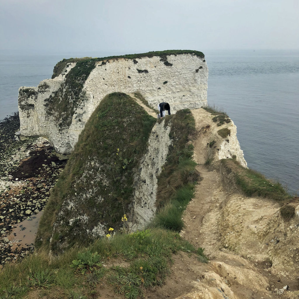 Old Harry Rocks with girl