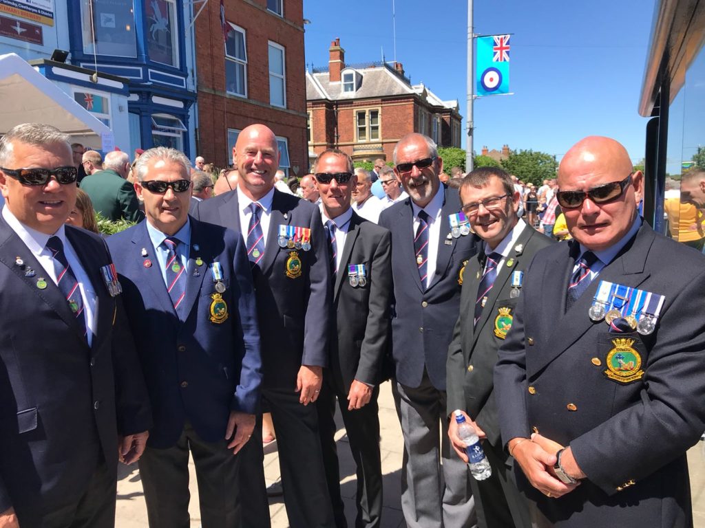 Steve Churchill, third right, at a Falklands Veterans gathering for Armed Forces Day 2019 in Cleethorpes