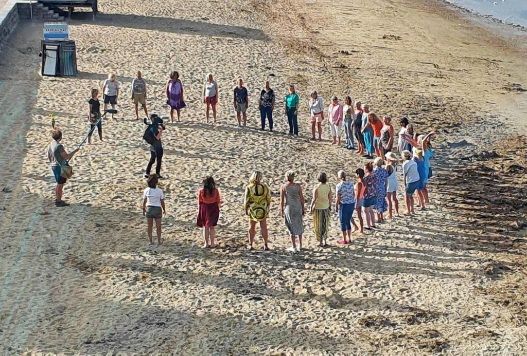 Rehearsal of SW!M on Swanage Beach