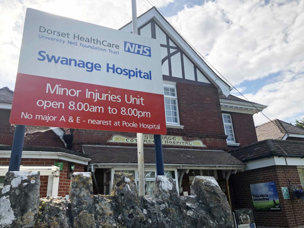 Swanage Hospital MIU sign