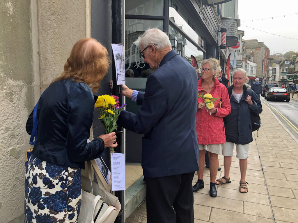 Marking 80th anniversay of bombing in Institute Road in Swanage 23 Aug 2022