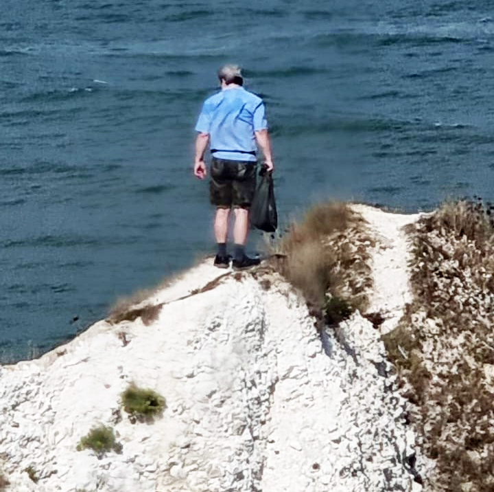 Person on Old Harry Rocks