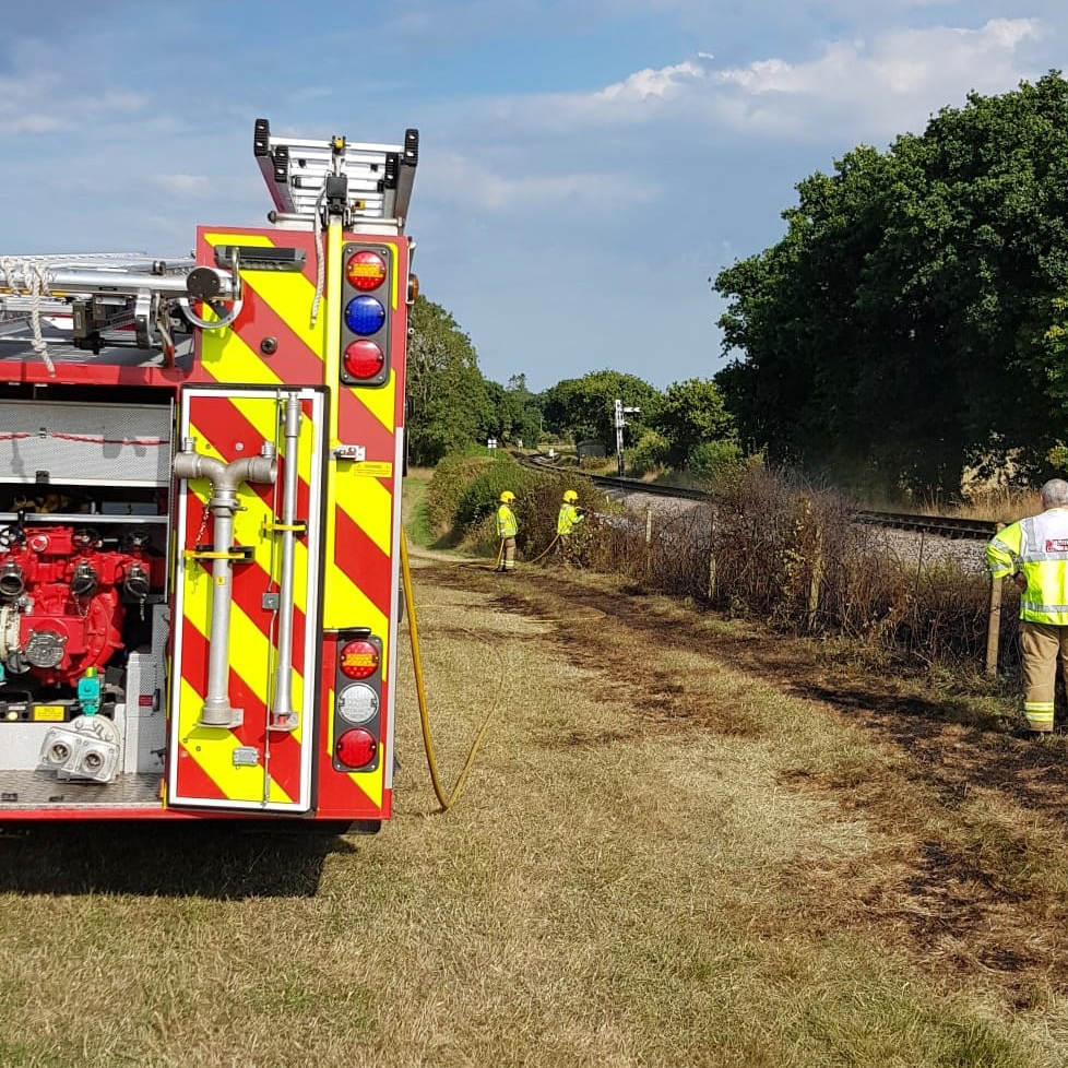 Swanage Fire crew tackle trackside fire