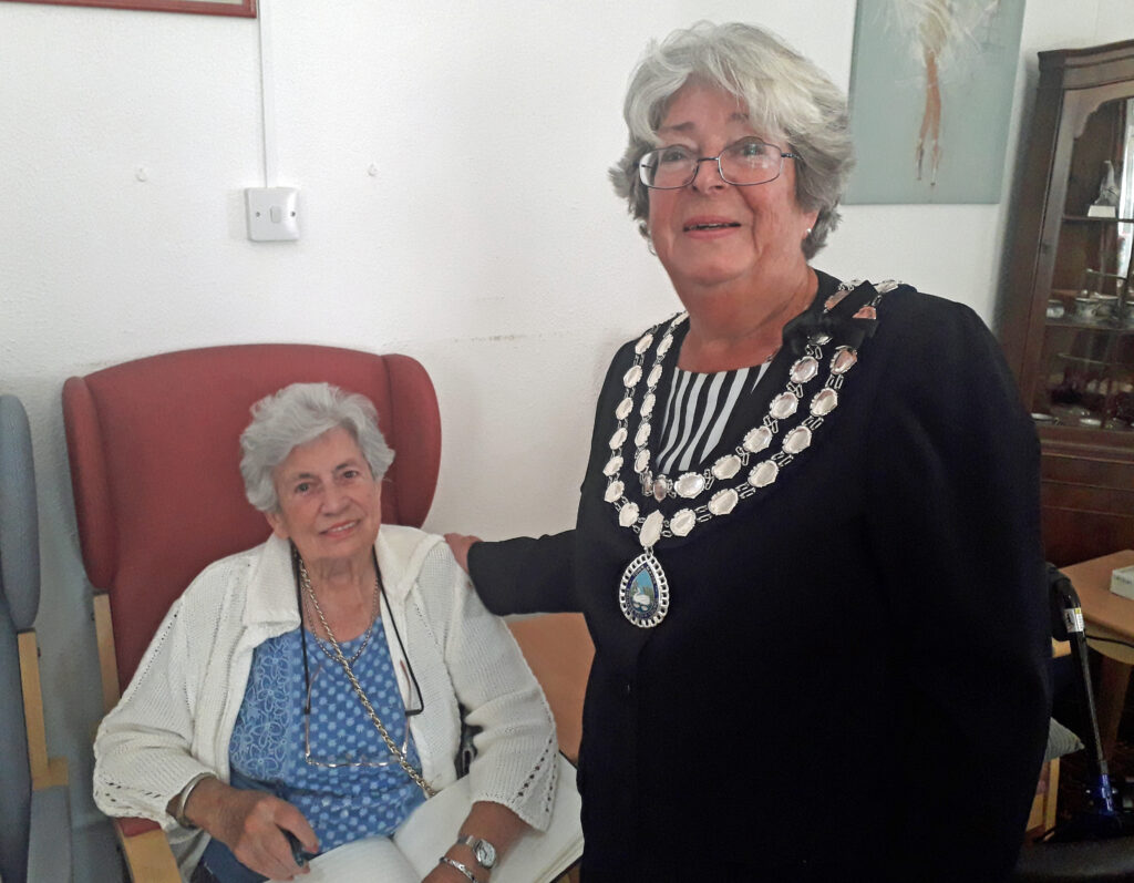The mayor Tina Foster takes book of condolence to care homes