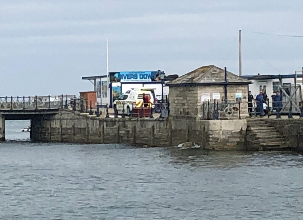 Coastguard at Swanage Pier