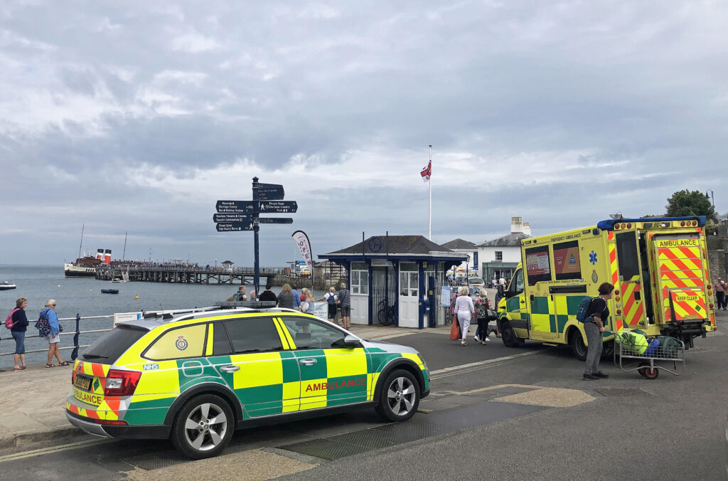 Emergency services at pier for the waverley