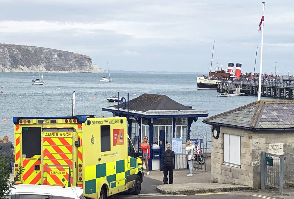 Emergency services at pier for the waverley
