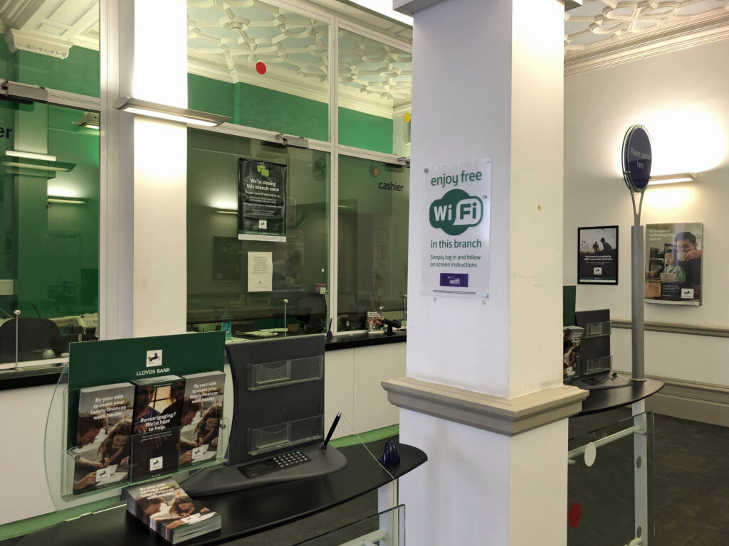 Inside Lloyds Bank on last day before closure