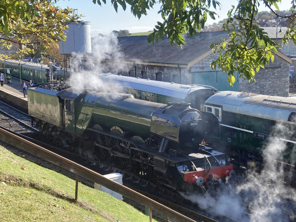 Flying Scotsman at Swanage Railway Station