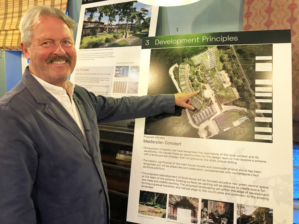 Exhibition of new plans at Knoll House Hotel consultation with Nigel Chapman