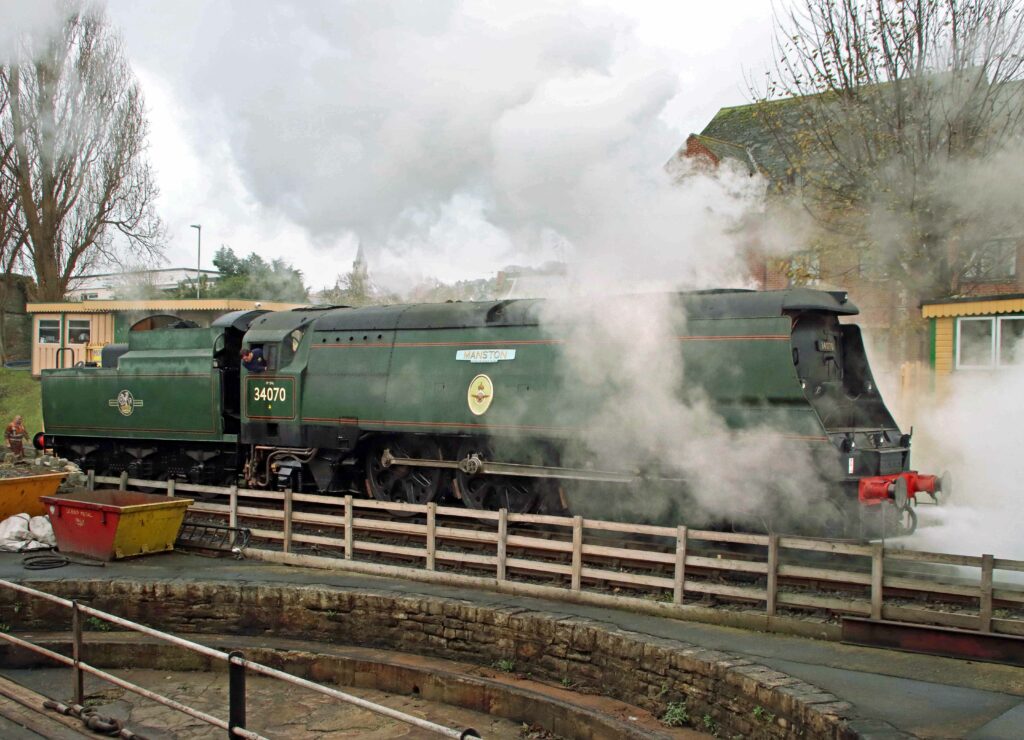 34070 Manston loco at Swanage