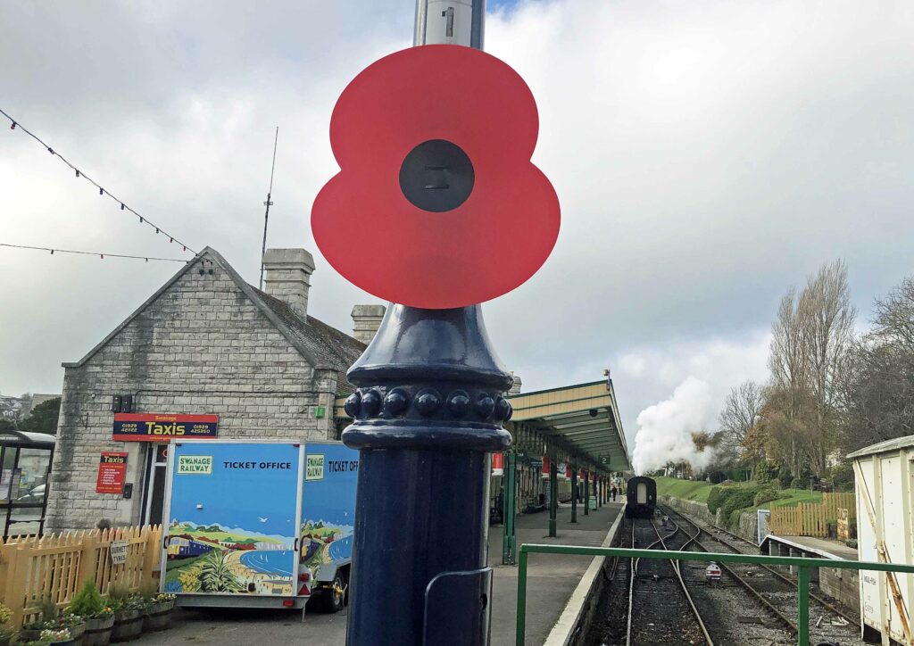 Poppies in Swanage on Armistice day 2022