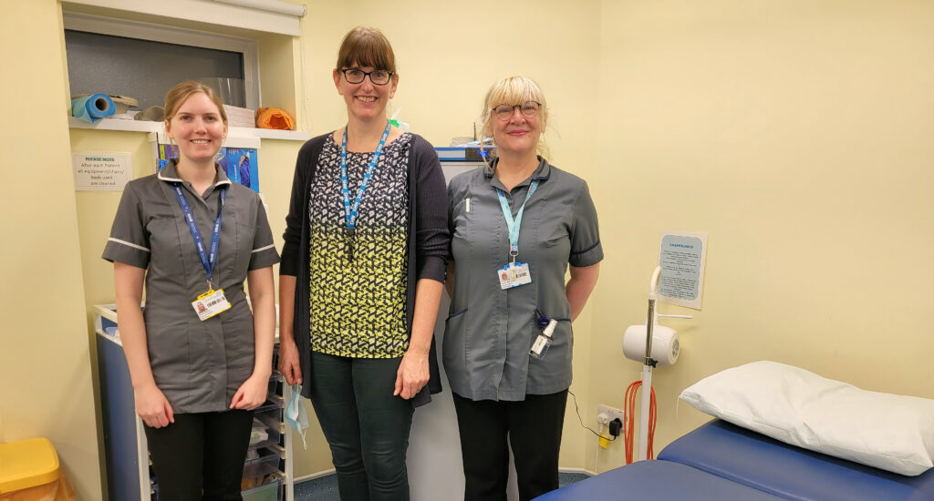 Dr Claire Hombersley (centre) is leading the survey with research midwife Bryony Marks (left) and research nurse Lesley Ann Castle