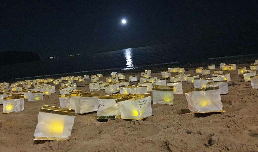 Candles on the Beach
