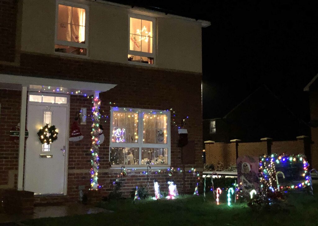 Brickyard Close Christmas Lights in Swanage