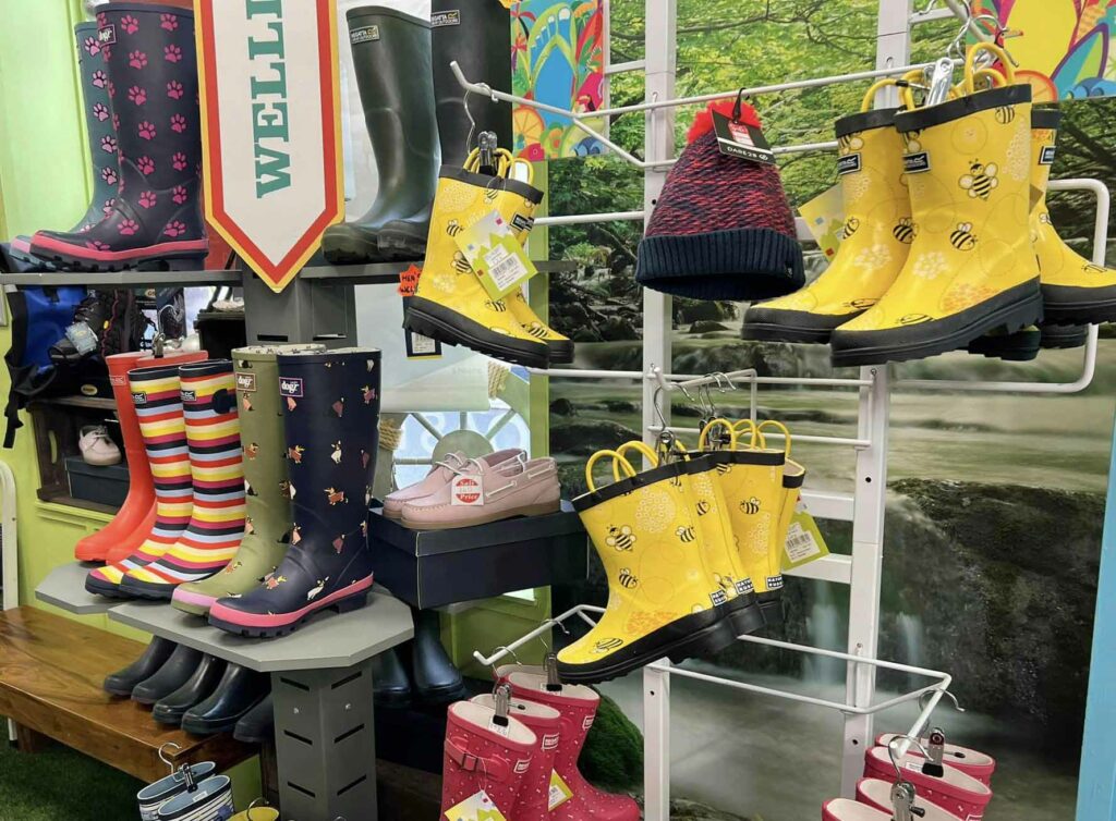 Wellies at Coast and Country shop