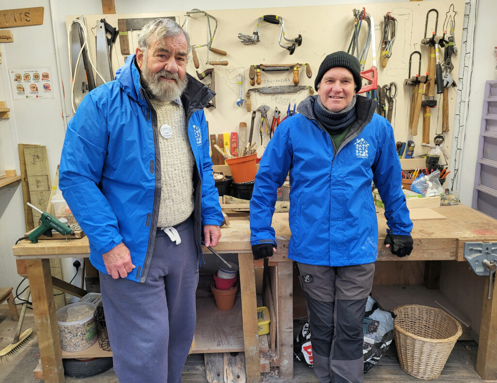 Lead Sheddies Chris Butler and Doug Sheffield with donated tools