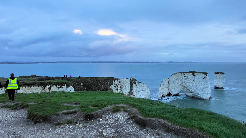 First light over Studland Bay on the morning of the winter solstice 2022
