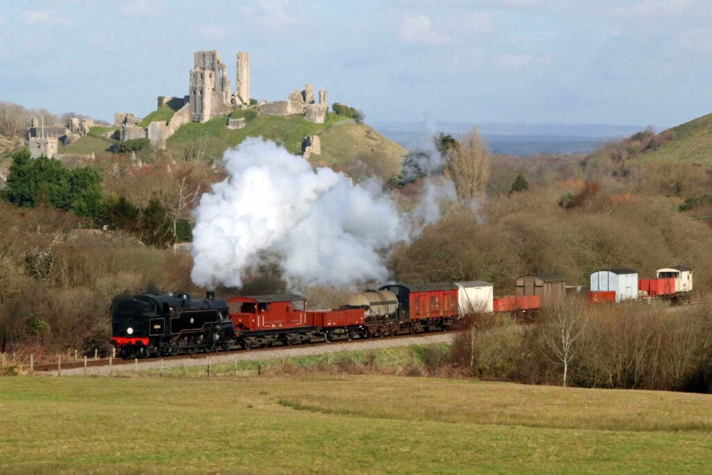 heritage freight train at Corfe Castle
