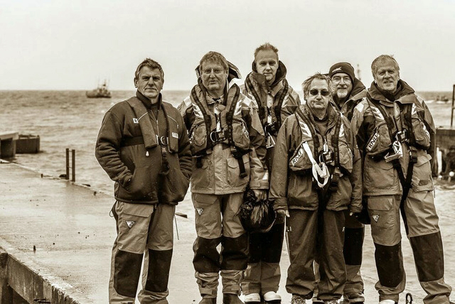 Former Swanage RNLI crew. Left to right: Martin Steeden, Chris Haw, Colin Marks, John Deare, Neil Hardy and Dave Corben