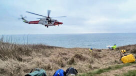 Climber rescue near Anvil Point