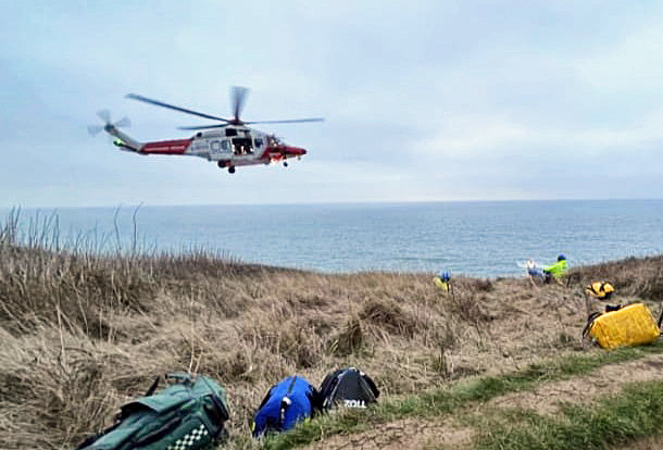 Climber rescue near Anvil Point