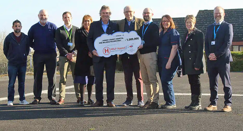 HELP charity gives money to build a new helipad at Dorset County Hospital