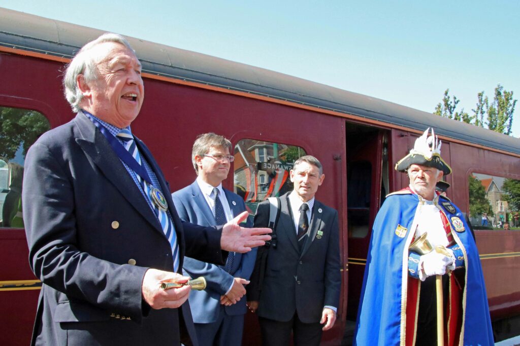 Bill Trite on First day of Swanage Railway trains to Wareham 13 June 2017