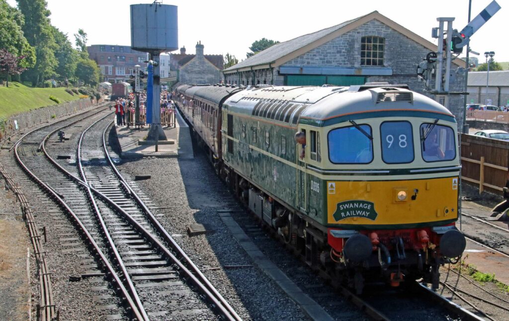 First day of Swanage Railway trains to Wareham 13 June 2017
