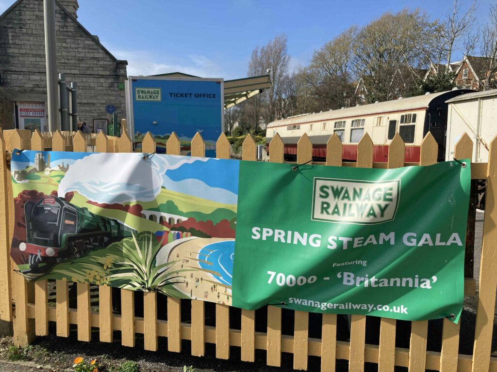 Swanage railway spring gala banner