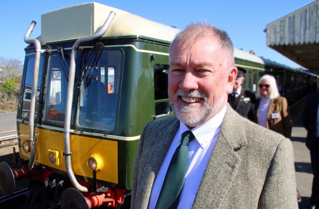 Gavin Johns on First day of Swanage Railway trial service to Wareham 2023