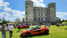 Classic cars parked outside Lulworth Castle for one of the most anticipated car shows of 2023