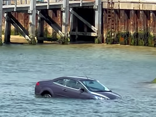 Car in Poole Harbour