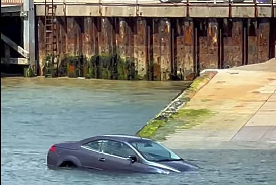 Car in Poole Harbour