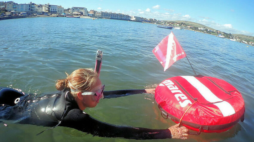 A new business is to run snorkel sessions around Swanage Pier, tried out here by Heather Norman