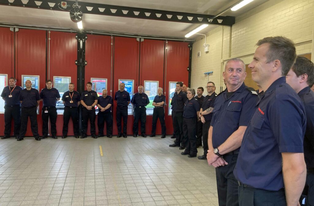 Swanage fire station retirment event for Phil Burridge