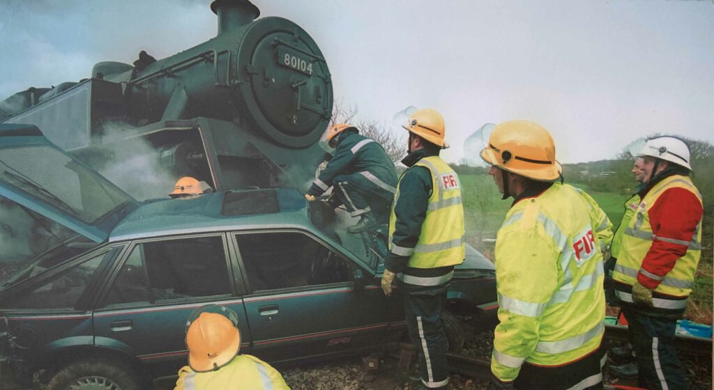 Swanage steam train collision with car