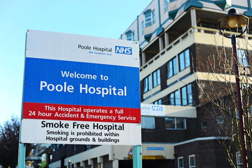 Poole Hospital sign