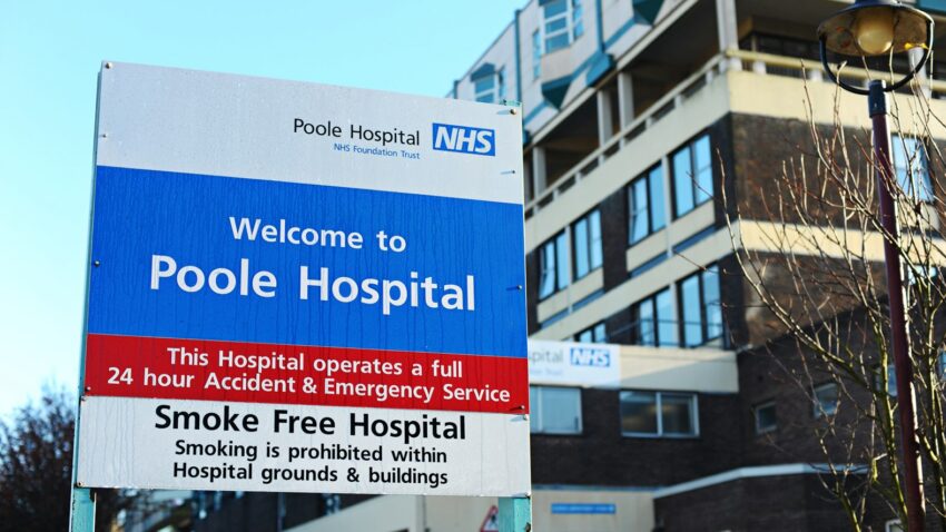 Poole Hospital sign