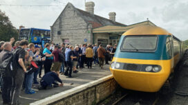 High Speed Train arrives in Swanage
